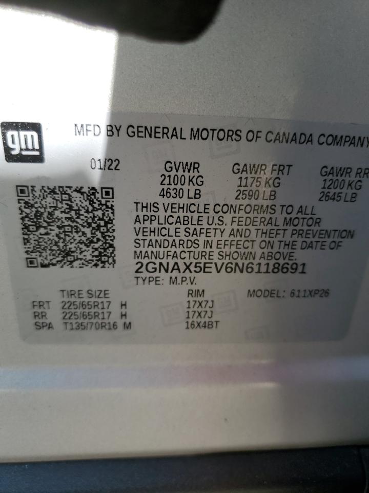 2GNAX5EV6N6118691 2022 Chevrolet Equinox Ls