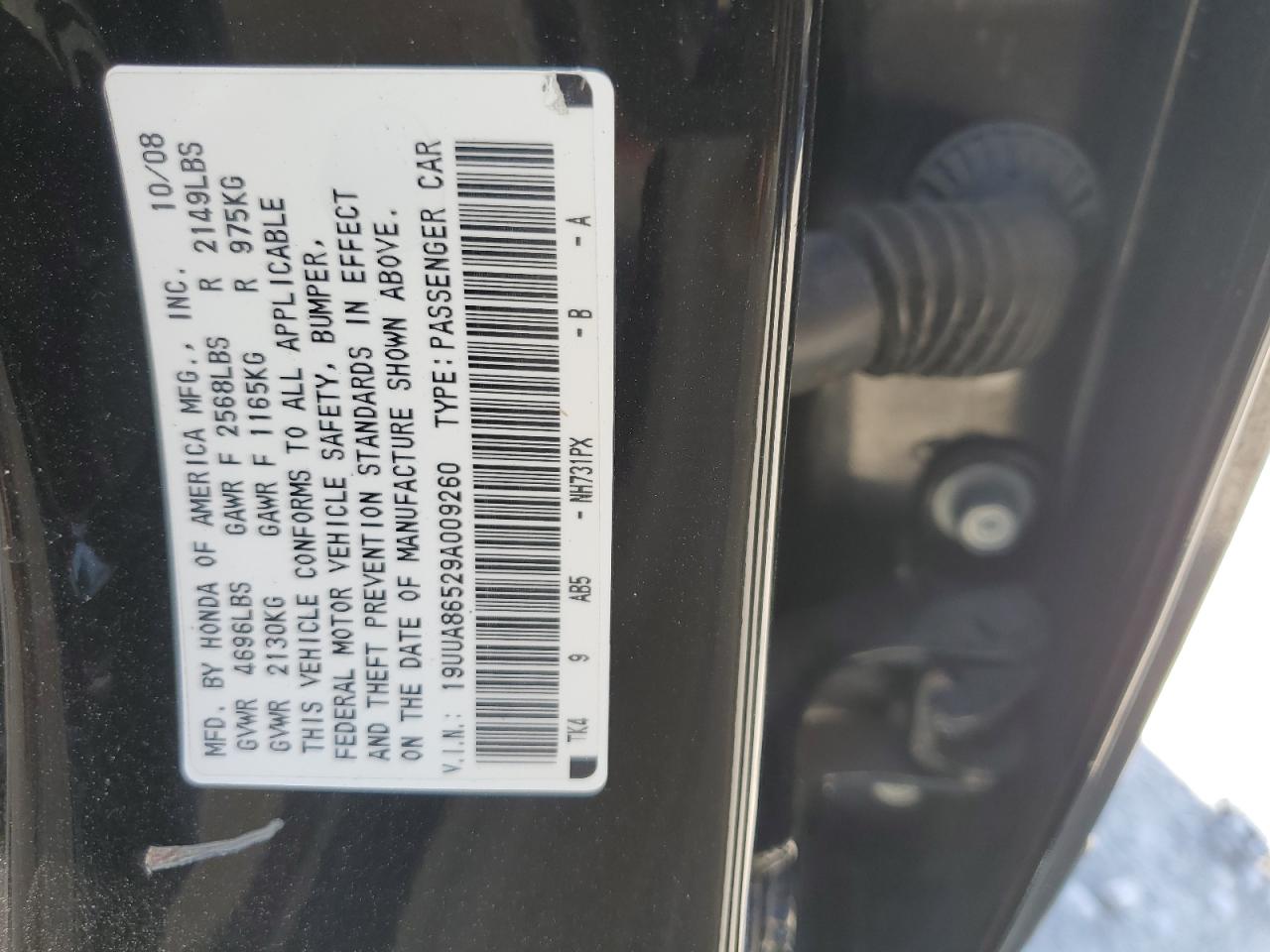 19UUA86529A009260 2009 Acura Tl