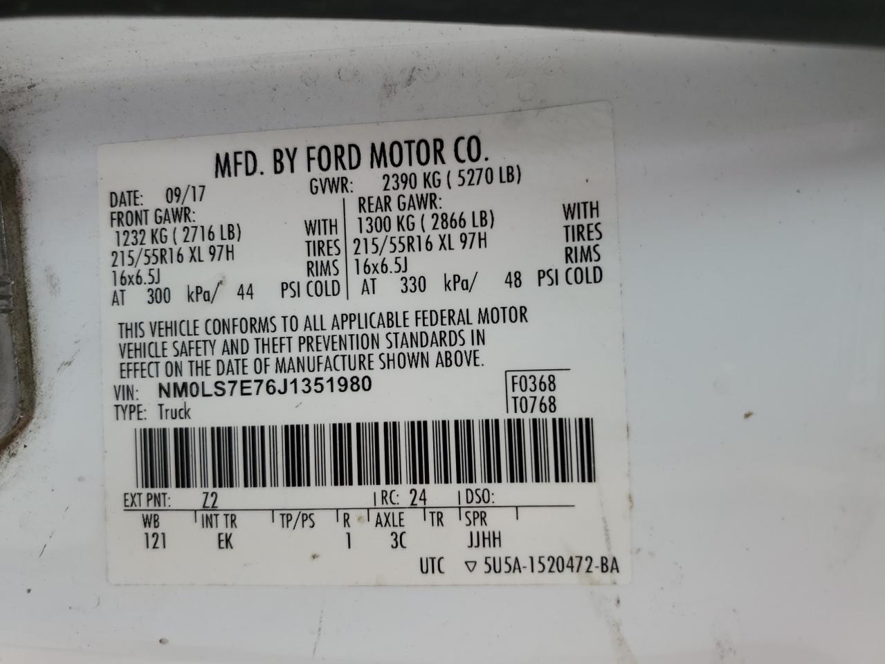 NM0LS7E76J1351980 2018 Ford Transit Connect Xl