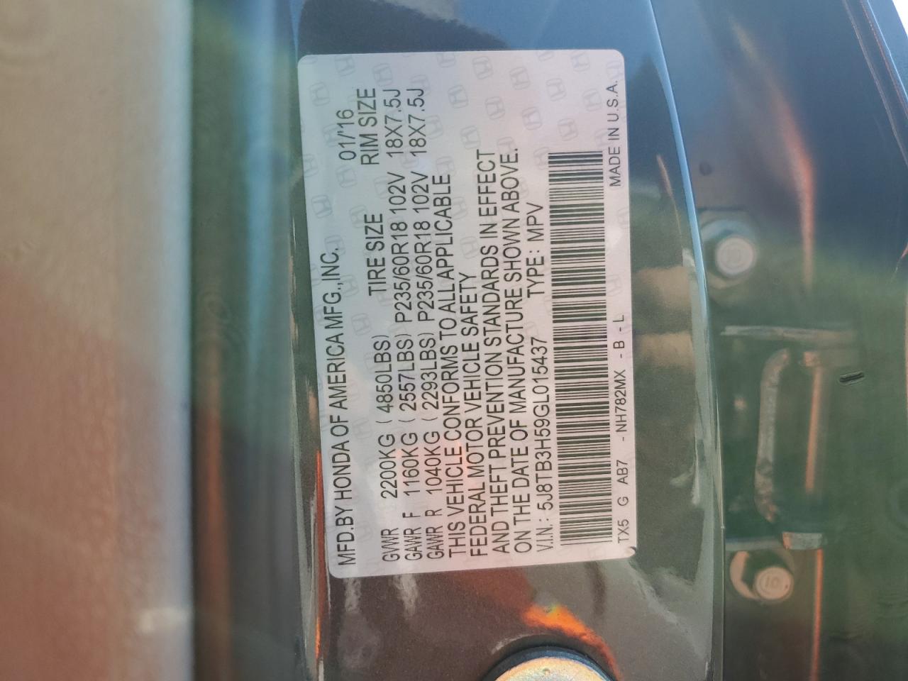 5J8TB3H59GL015437 2016 Acura Rdx Technology