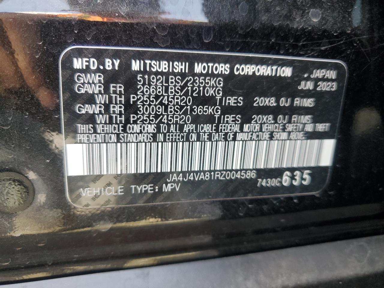 JA4J4VA81RZ004586 2024 Mitsubishi Outlander Se