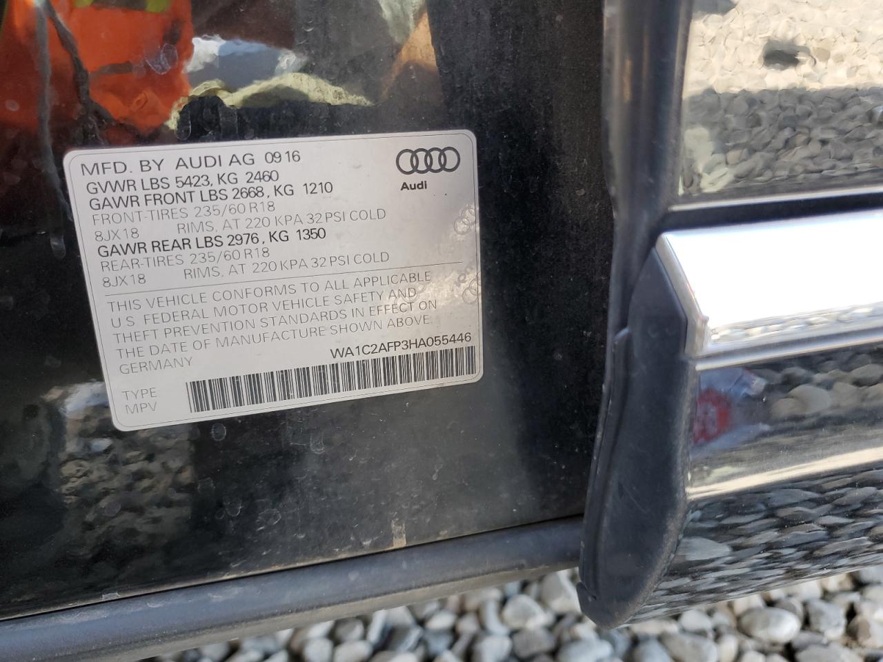 WA1C2AFP3HA055446 2017 Audi Q5 Premium