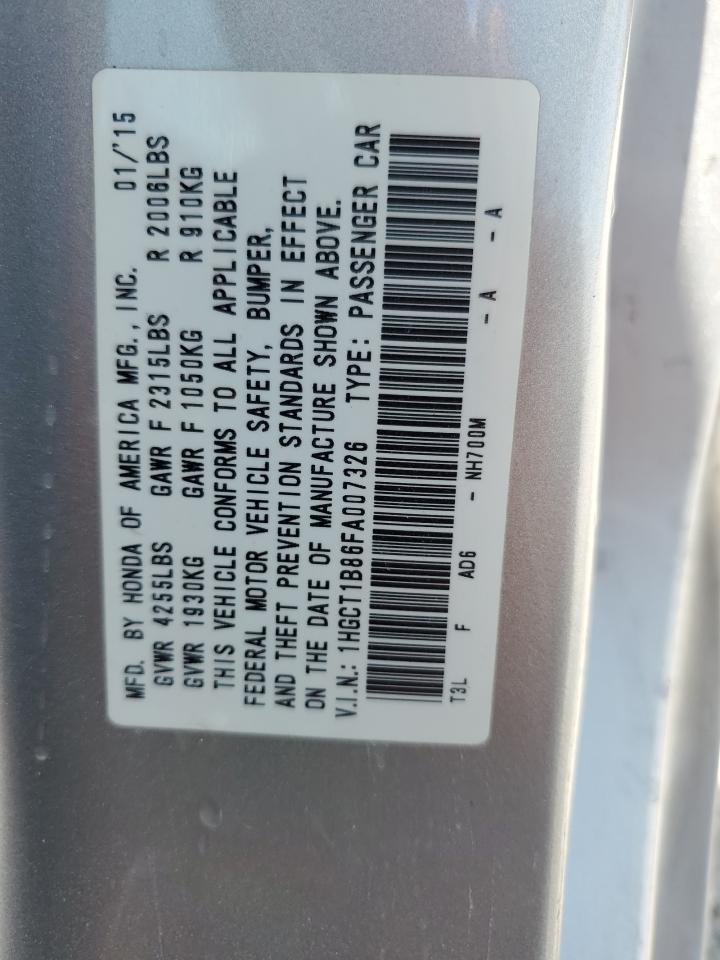 1HGCT1B86FA007326 2015 Honda Accord Exl