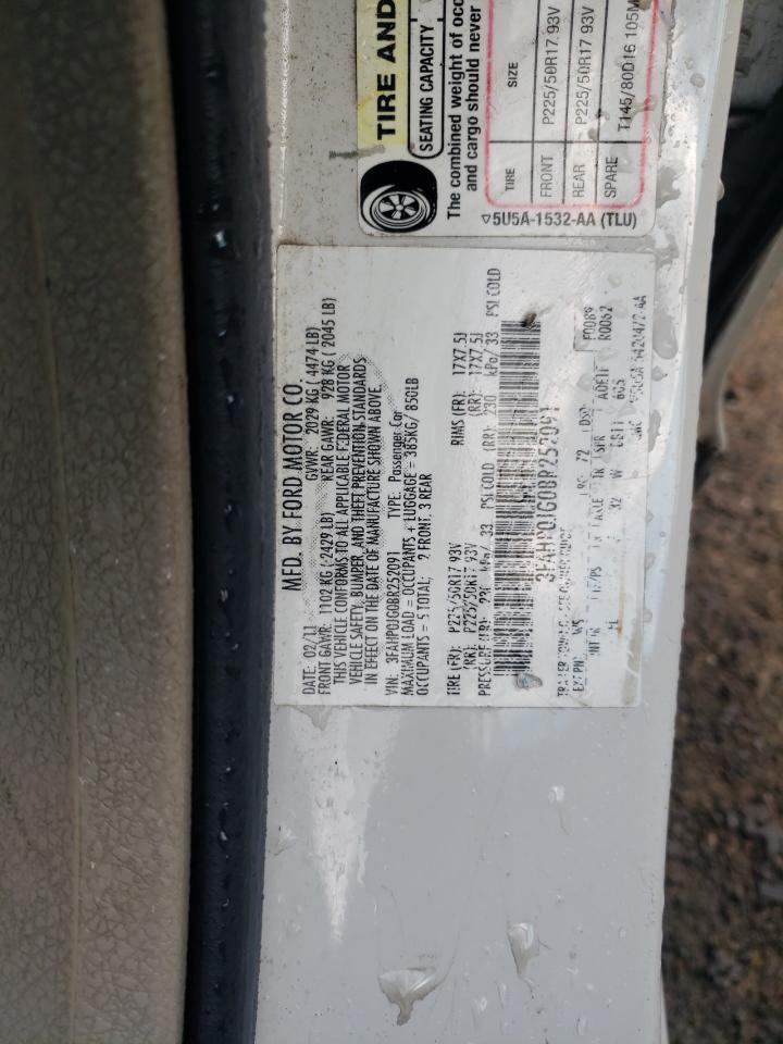 3FAHP0JG0BR252091 2011 Ford Fusion Sel 3FAHP0JG0BR252091 2011 Ford Fusion Sel