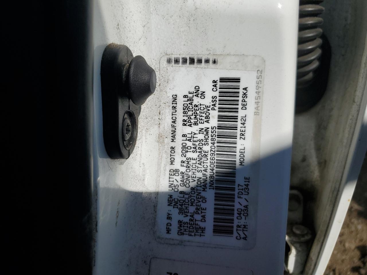 1NXBU40E69Z048555 2009 Toyota Corolla Base