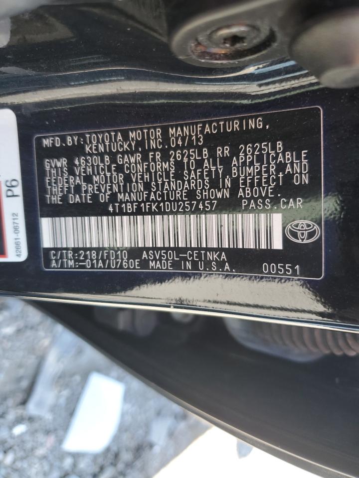 4T1BF1FK1DU257457 2013 Toyota Camry L