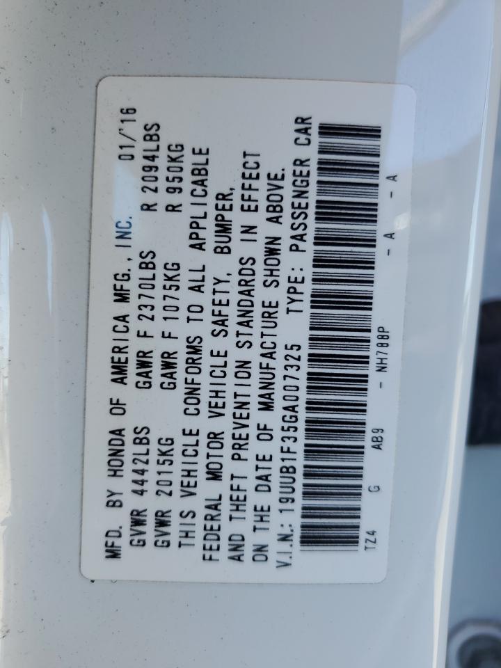 19UUB1F35GA007325 2016 Acura Tlx