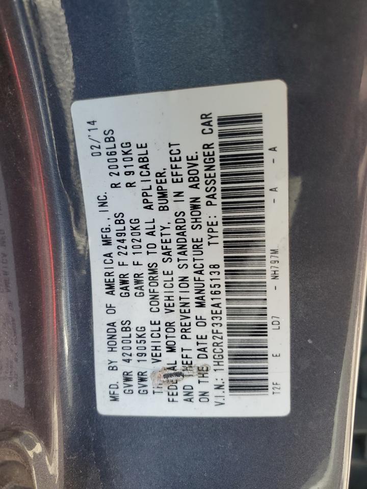 1HGCR2F33EA165138 2014 Honda Accord Lx