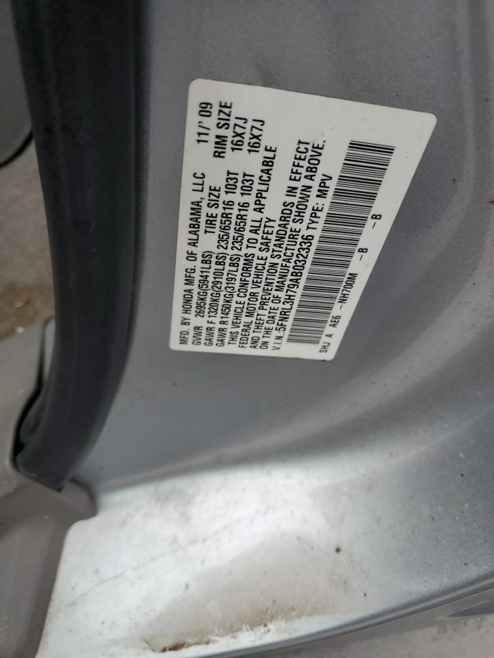 5FNRL3H79AB032336 2010 Honda Odyssey Exl