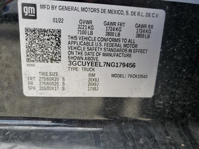 3GCUYEEL7NG179456 Chevrolet All Models SILVERADO 12