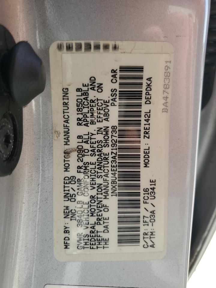 1NXBU4EE3AZ192738 2010 Toyota Corolla Base