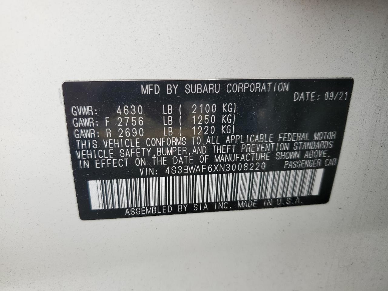 2022 Subaru Legacy - Image 13
