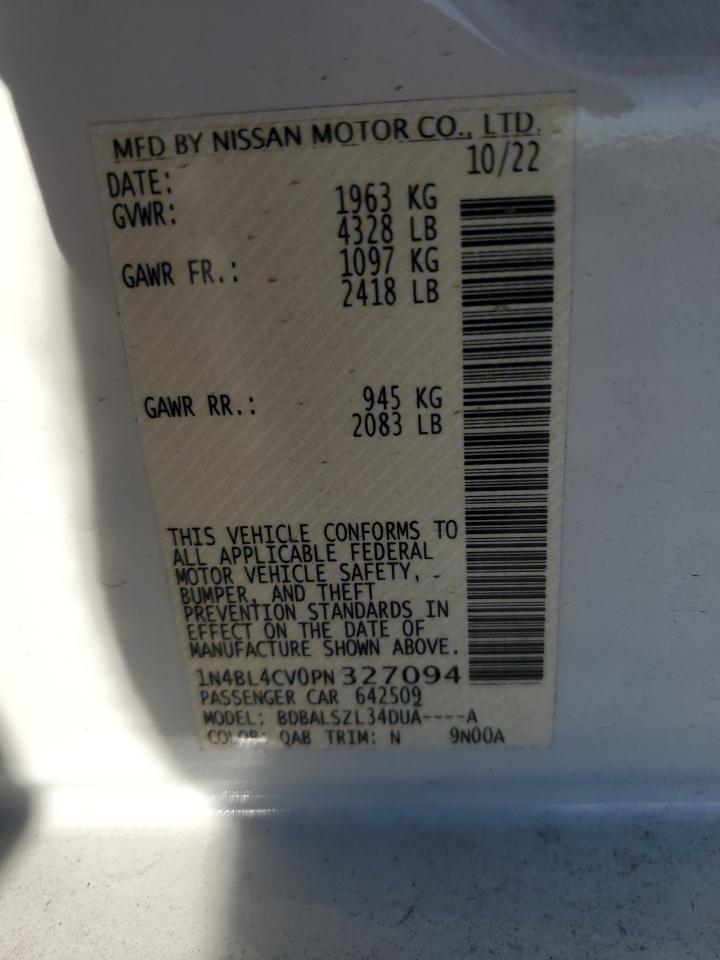 1N4BL4CV0PN327094 2023 Nissan Altima Sr