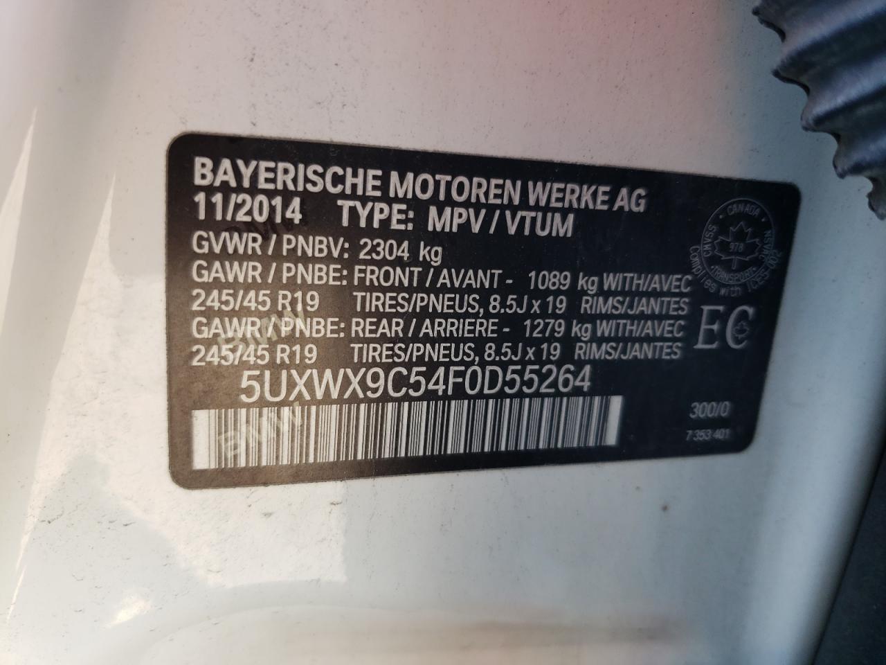 5UXWX9C54F0D55264 2015 BMW X3 xDrive28I