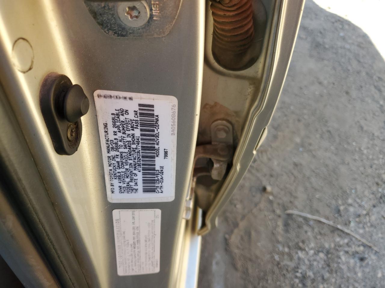 4T1BE32K03U774641 2003 Toyota Camry Le