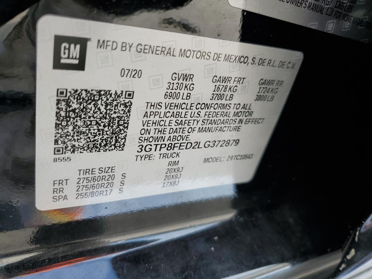 3GTP8FED2LG372879 2020 GMC Sierra C1500 Denali