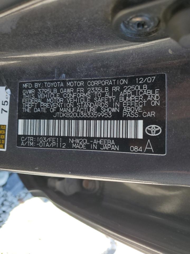 JTDKB20U383359953 2008 Toyota Prius