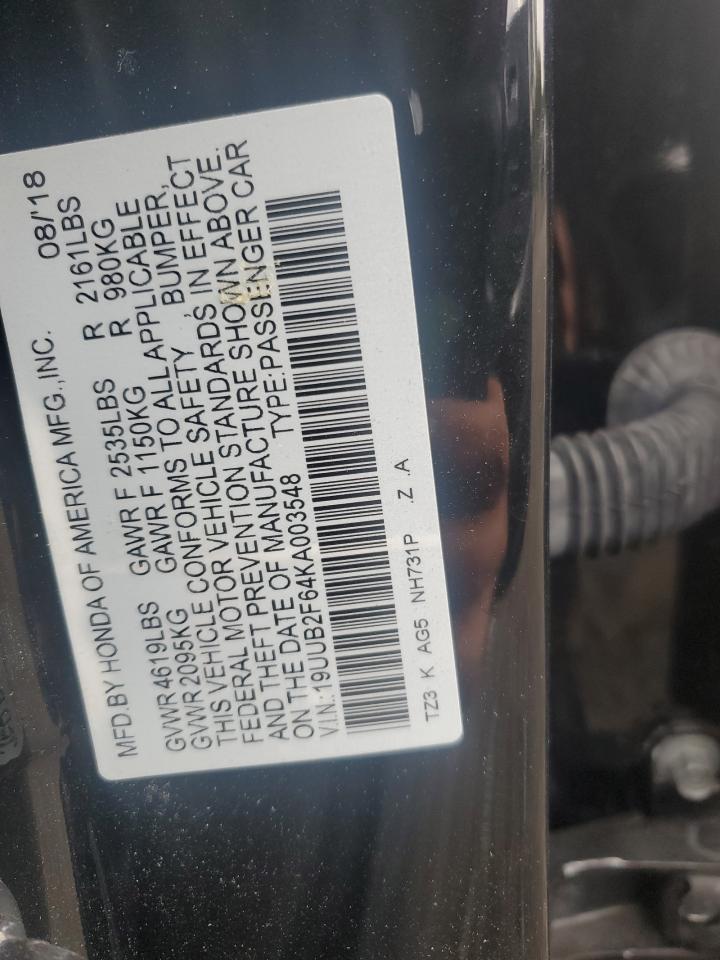 19UUB2F64KA003548 2019 Acura Tlx Technology