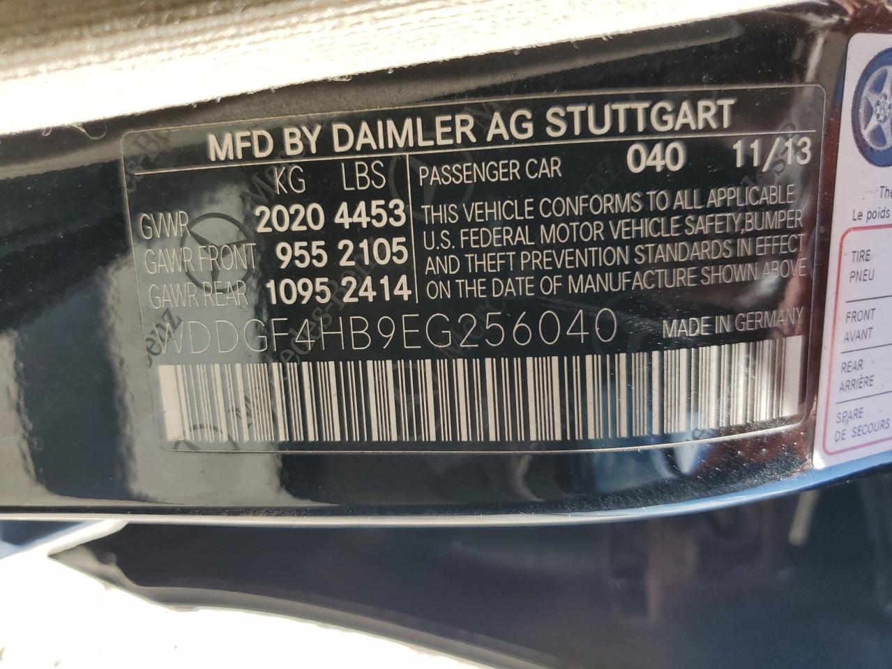 2014 Mercedes-Benz C 250 VIN: WDDGF4HB9EG256040 Lot: 72553924