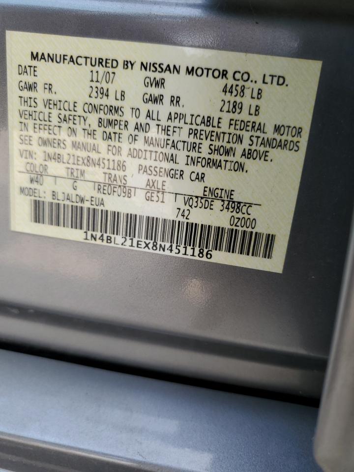 1N4BL21EX8N451186 2008 Nissan Altima 3.5Se