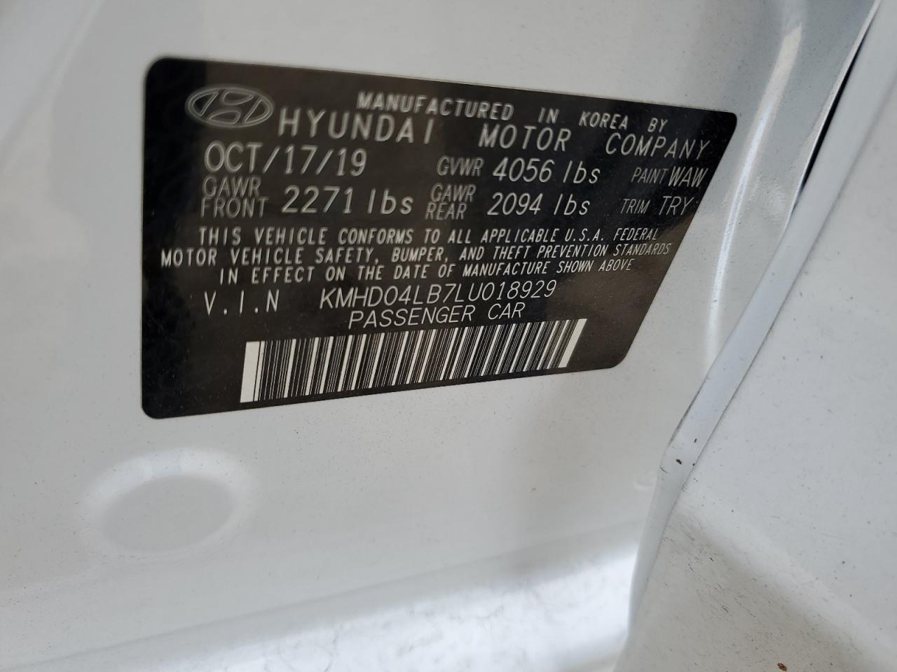 KMHD04LB7LU018929 2020 Hyundai Elantra Sport