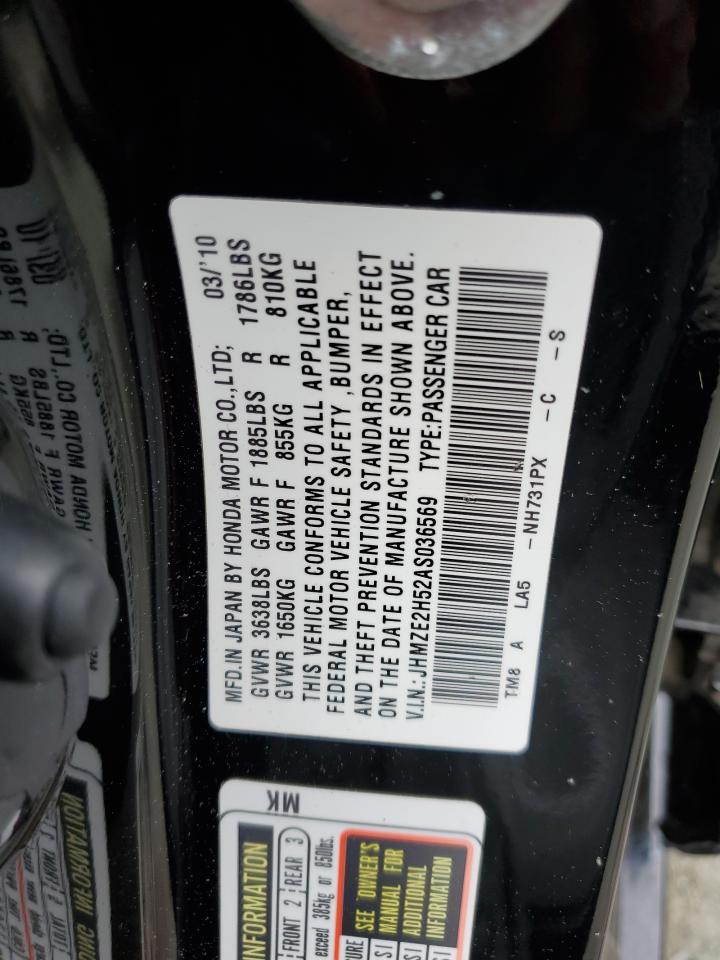 JHMZE2H52AS036569 2010 Honda Insight Lx