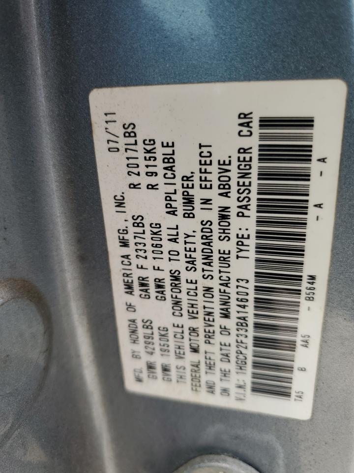 1HGCP2F33BA146073 2011 Honda Accord Lx