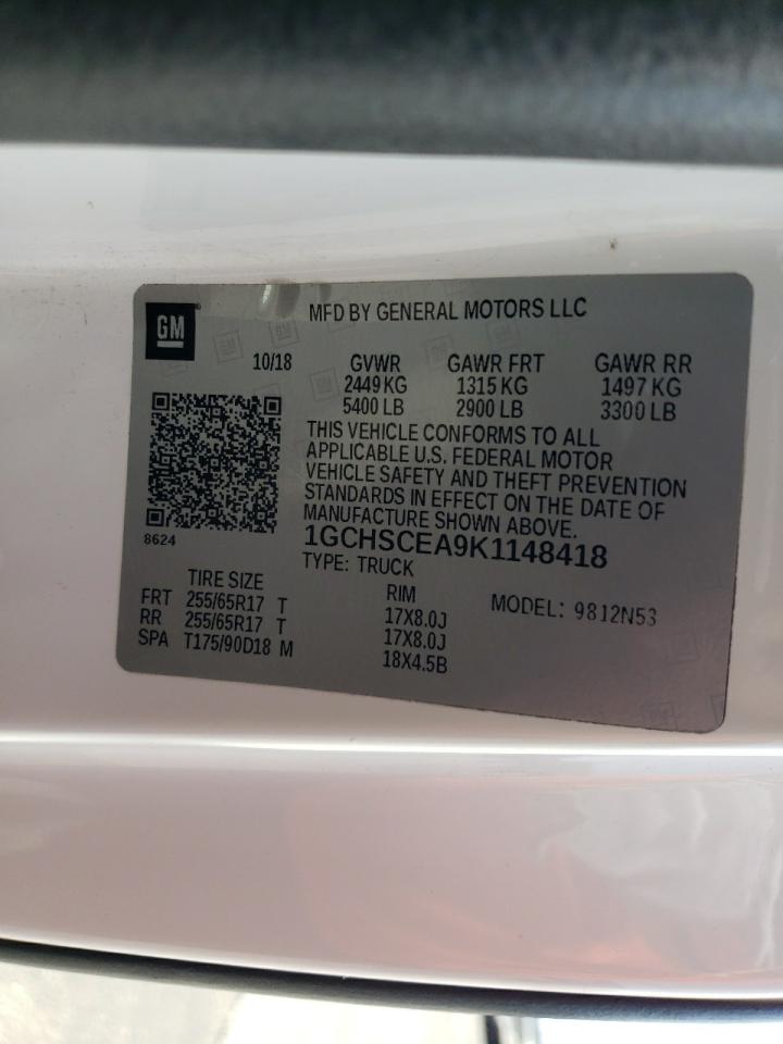 1GCHSCEA9K1148418 2019 Chevrolet Colorado Lt