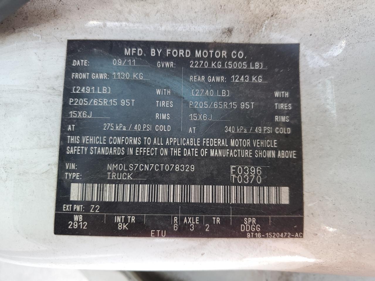 NM0LS7CN7CT078329 2012 Ford Transit Connect Xl