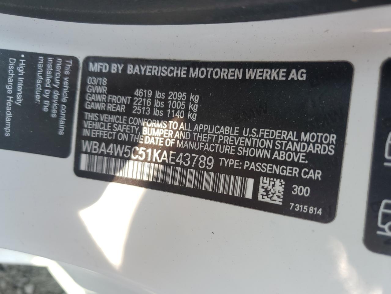 WBA4W5C51KAE43789 2019 BMW 430Xi