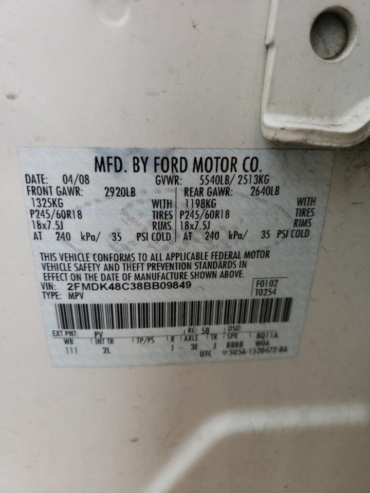 2FMDK48C38BB09849 2008 Ford Edge Sel