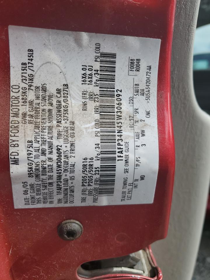 1FAFP34N45W306092 2005 Ford Focus Zx4