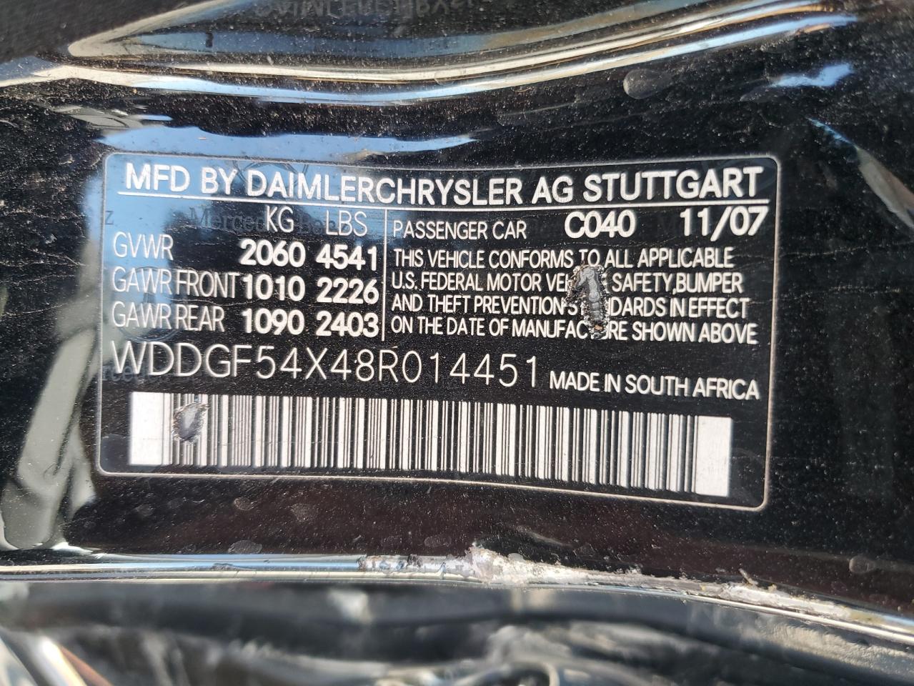 WDDGF54X48R014451 2008 Mercedes-Benz C 300