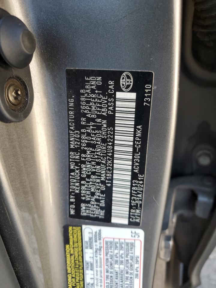 4T1BE32K74U842225 2004 Toyota Camry Le