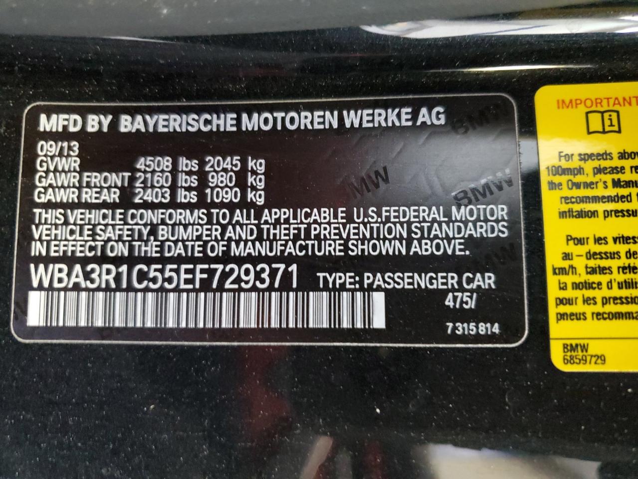 WBA3R1C55EF729371 2014 BMW 435 I