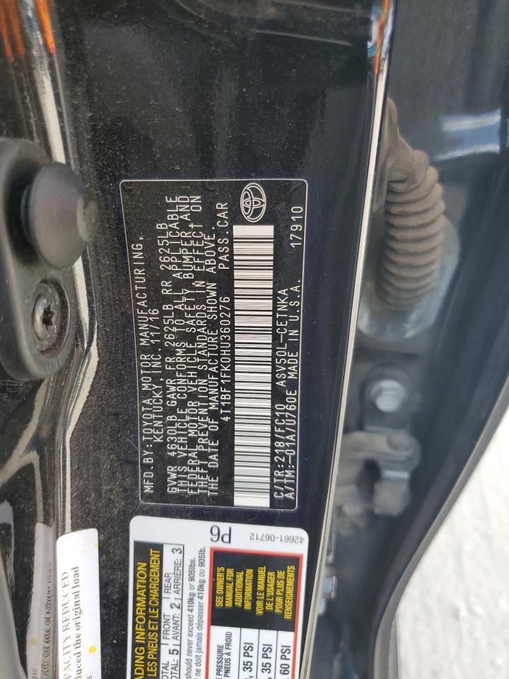 4T1BF1FK0HU360276 2017 TOYOTA CAMRY - Image 12