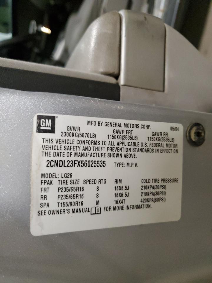 2CNDL23FX56025535 2005 Chevrolet Equinox Ls