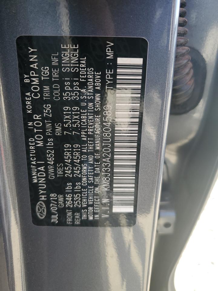 KM8J33A20JU804589 2018 Hyundai Tucson Value