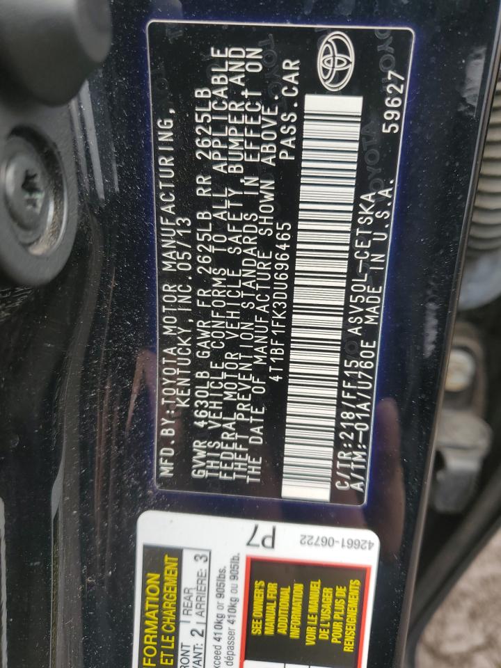 4T1BF1FK3DU696465 2013 Toyota Camry L