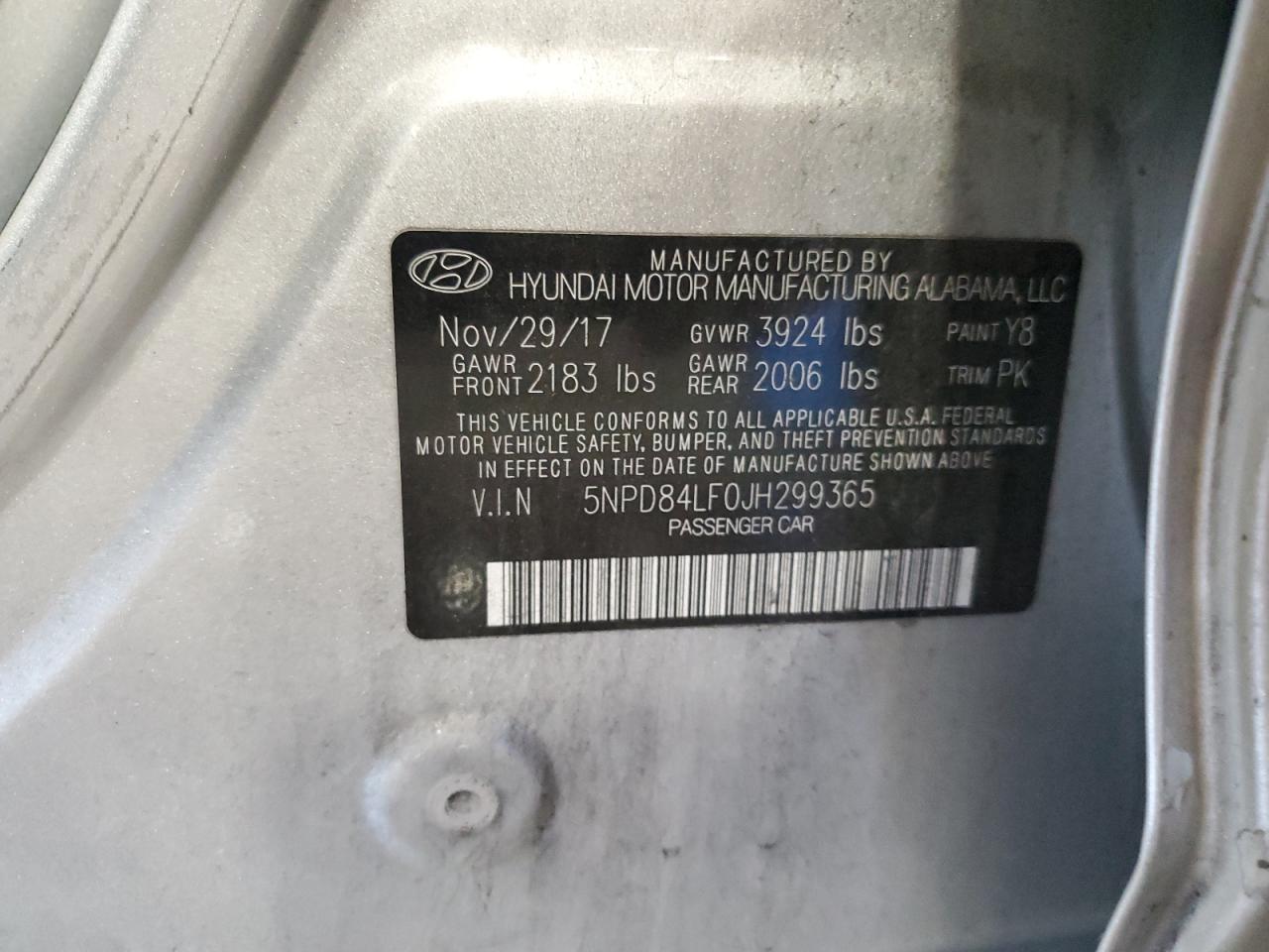 5NPD84LF0JH299365 2018 HYUNDAI ELANTRA - Image 13