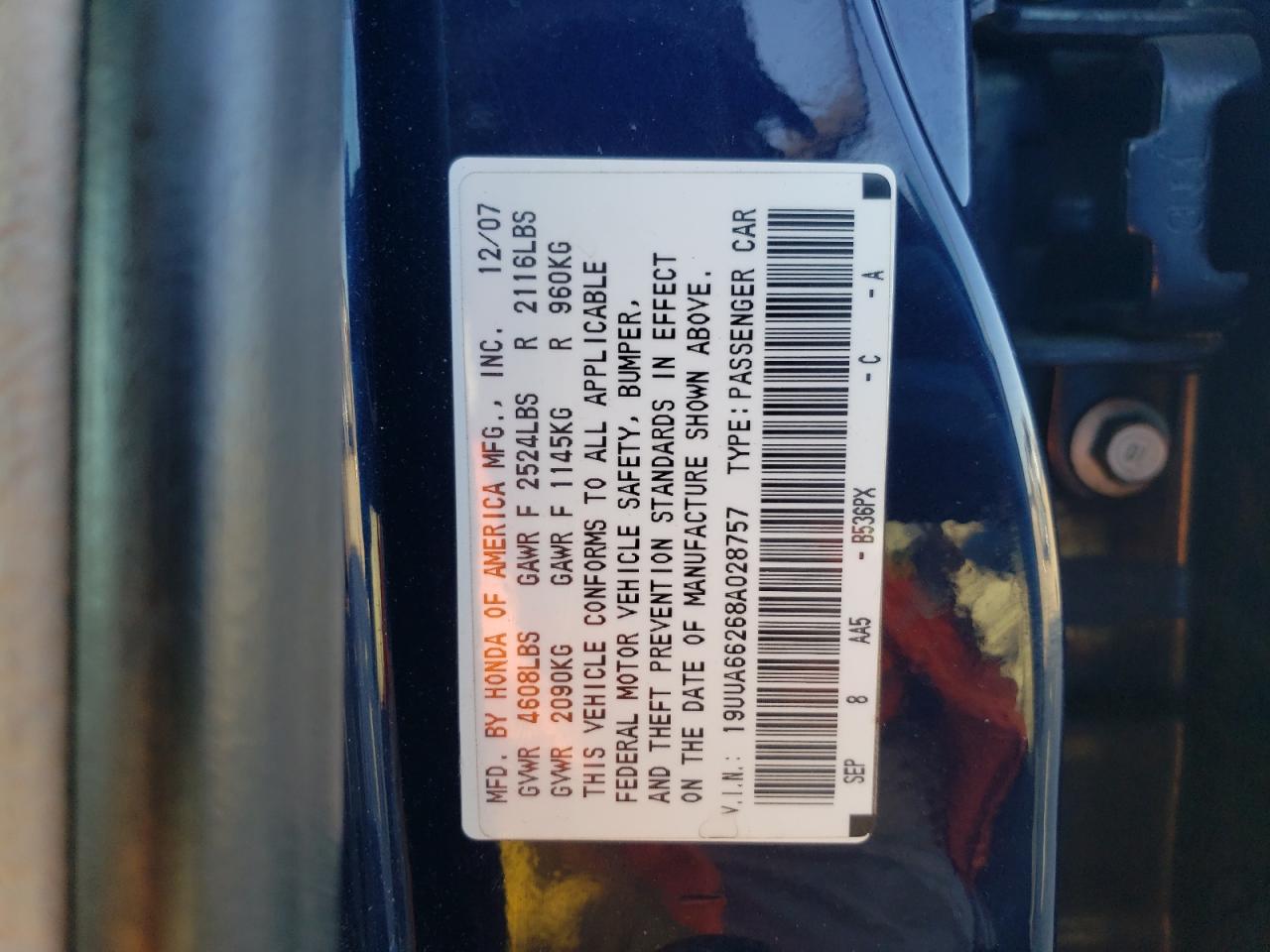 19UUA66268A028757 2008 Acura Tl