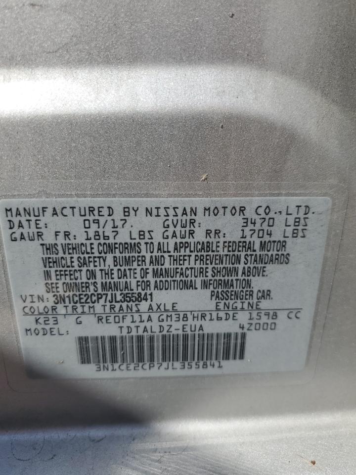 3N1CE2CP7JL355841 2018 Nissan Versa Note S