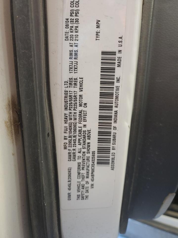 2005 Subaru Legacy Outback 2.5 Xt VIN: 4S4BP68CX54325935 Lot: 72646714