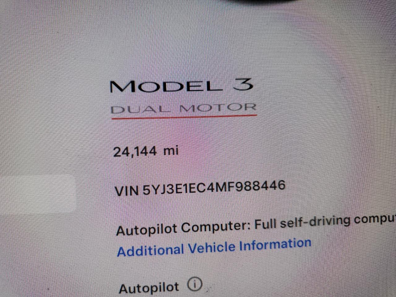 2021 Tesla Model 3 VIN: 5YJ3E1EC4MF988446 Lot: 71845904