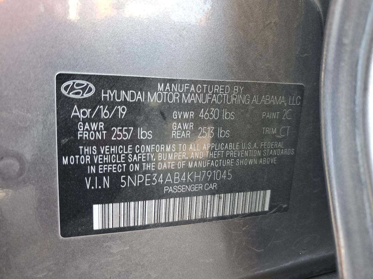 5NPE34AB4KH791045 2019 Hyundai Sonata Limited Turbo