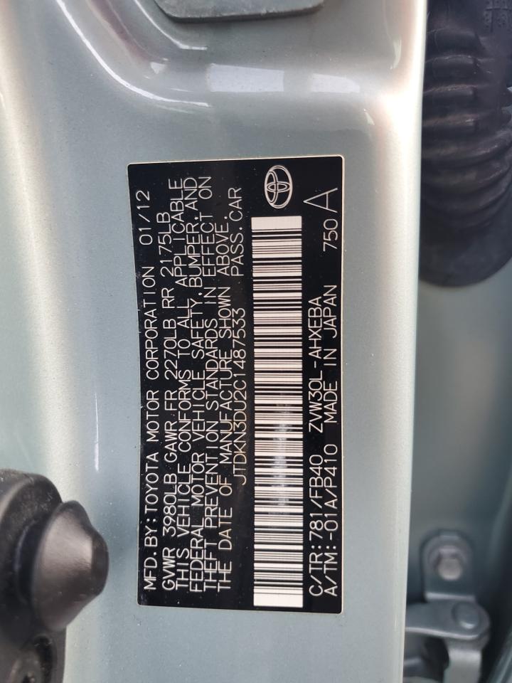 JTDKN3DU2C1487533 2012 Toyota Prius
