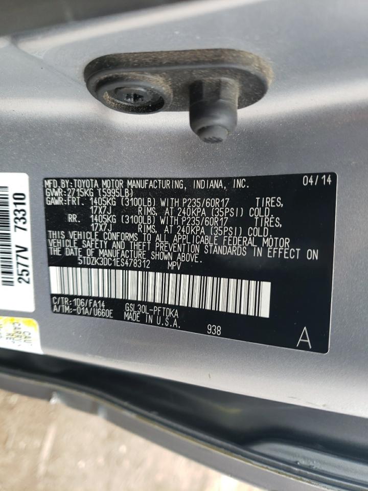 5TDZK3DC1ES478312 2014 Toyota Sienna