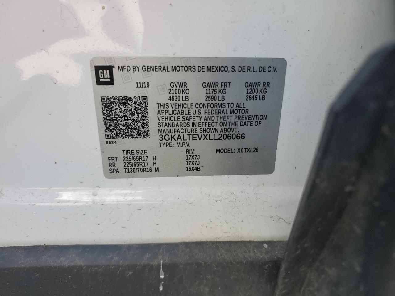 3GKALTEVXLL206066 2020 GMC Terrain Sle