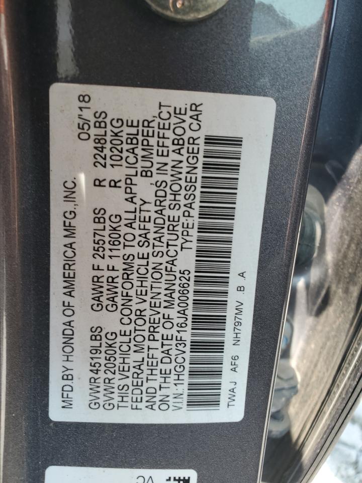 1HGCV3F16JA006625 2018 Honda Accord Hybrid