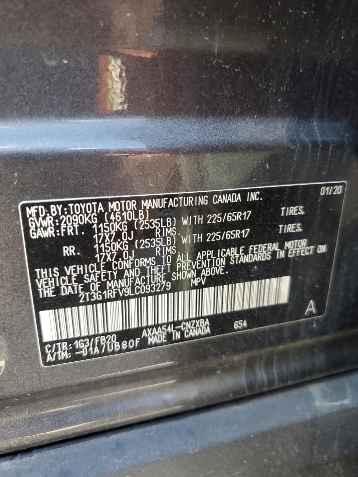 2T3G1RFV9LC093279 2020 Toyota Rav4 Le